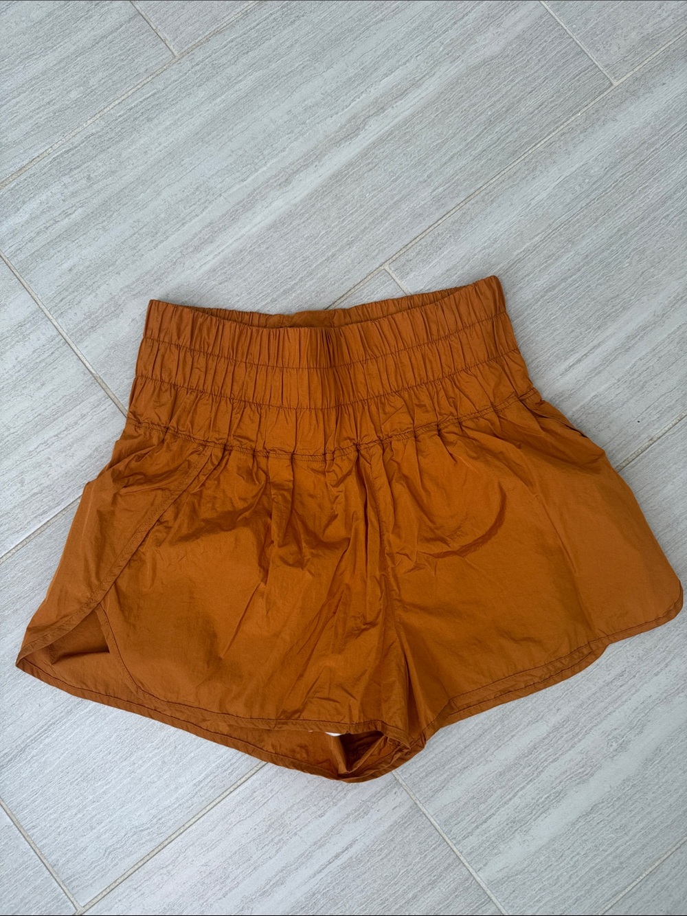 FP Movement by Free People High-Waist Rust Orange Athletic Shorts